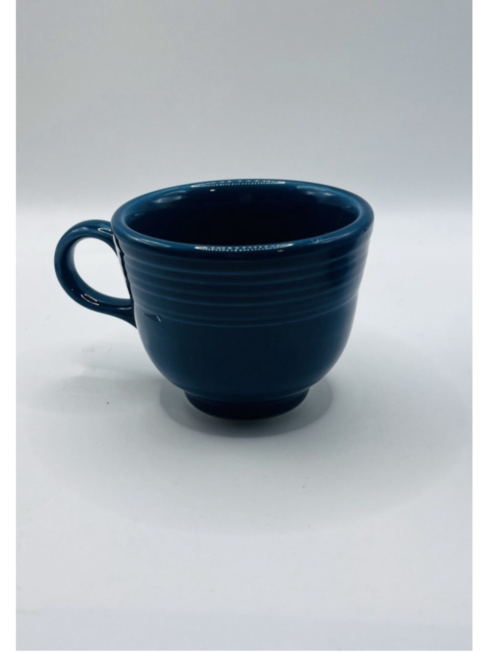 Fiestaware Coffee Mugs Cups Homer Laughlin Blue Green Cobalt Peacock ~ Set of 4 - Picture 6 of 10
